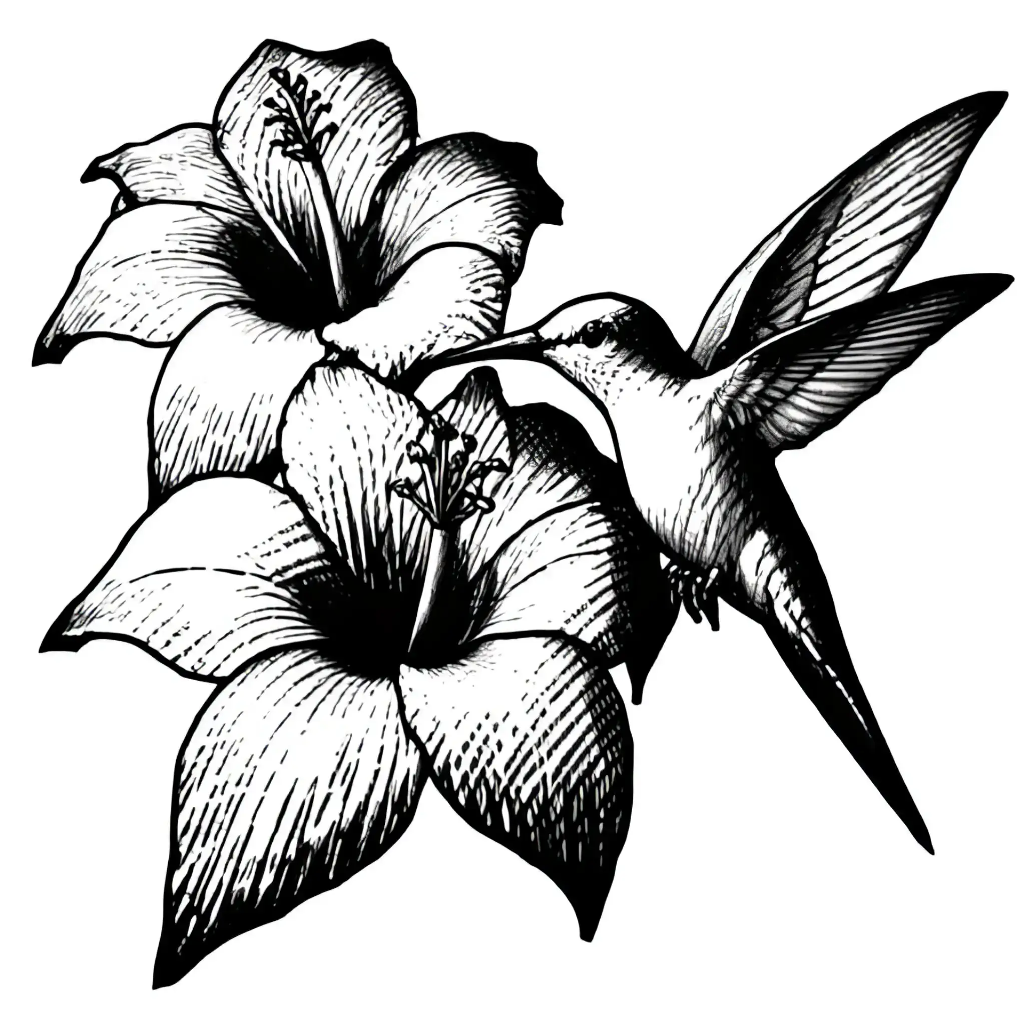 Tattoo design in engraving style