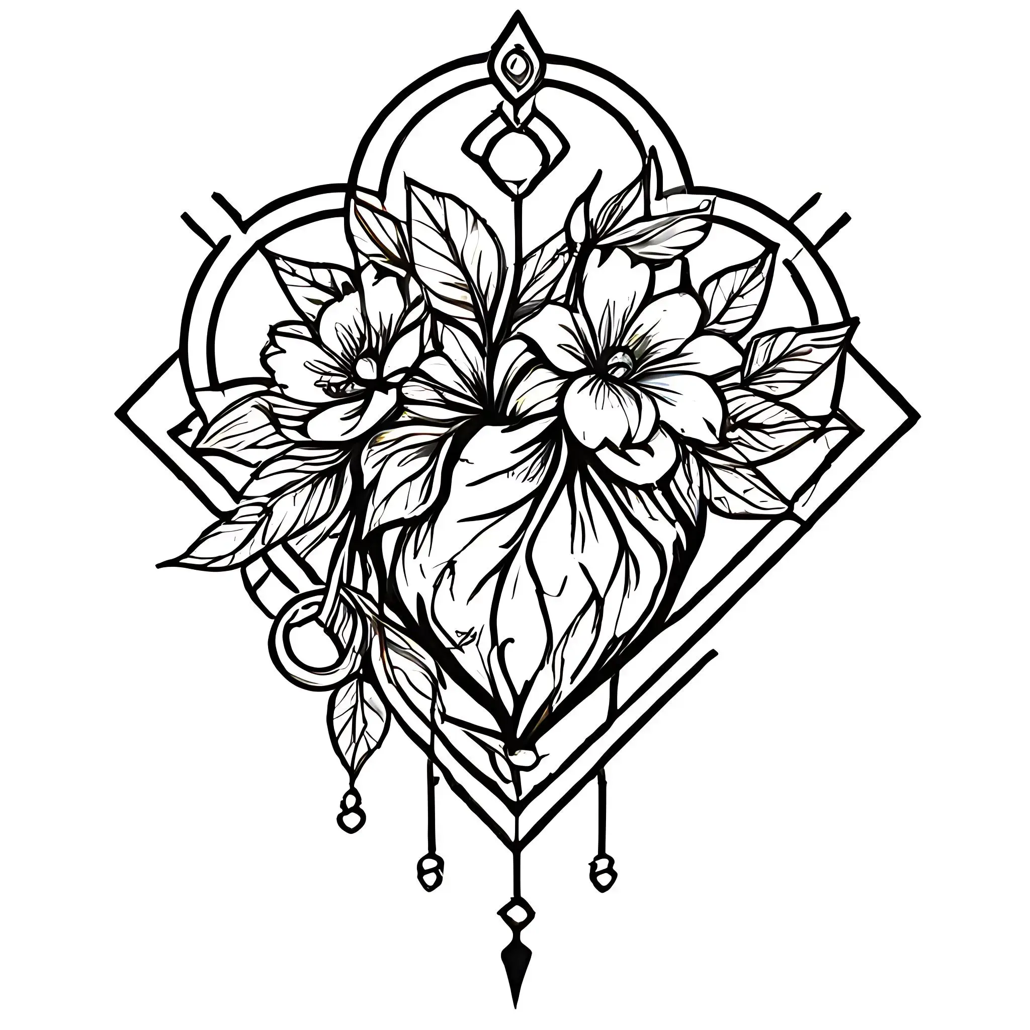 Tattoo design in geometric style